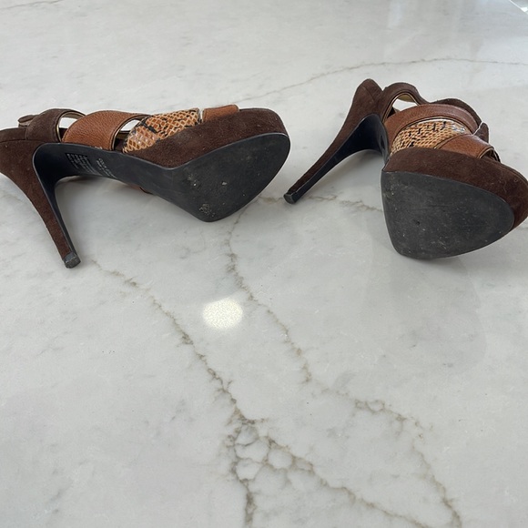 Colin Stuart Suede and Leather Platform Sandals - Picture 4 of 4